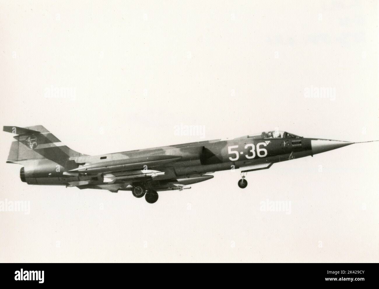 Amerikanische einmotorige Überschalljäger Lockheed F-104 Starfighter der italienischen Luftwaffe, 1960s Stockfoto