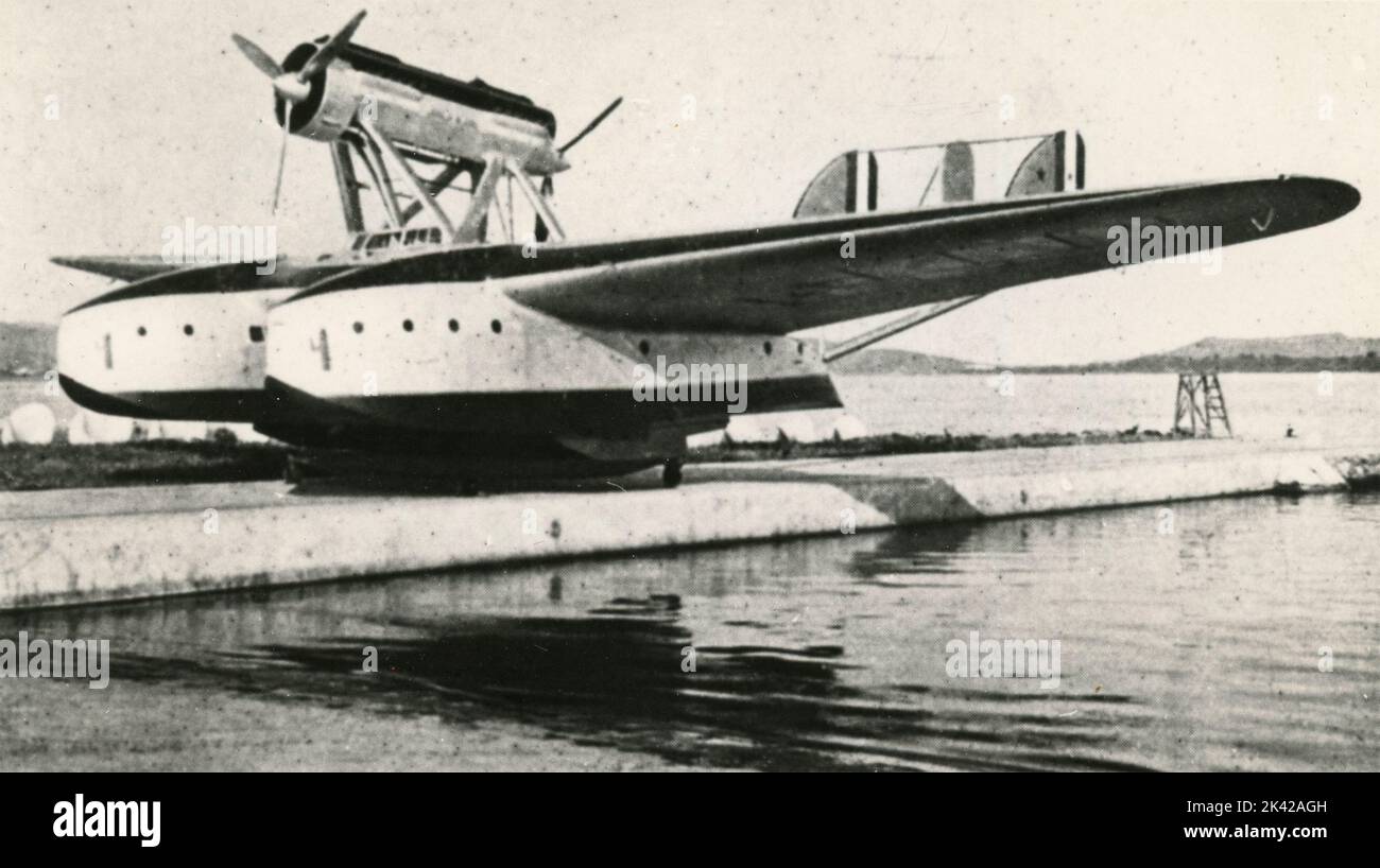 Italienisches Doppelhullboot Savoia-Marchetti S. 55, 1920s Stockfoto