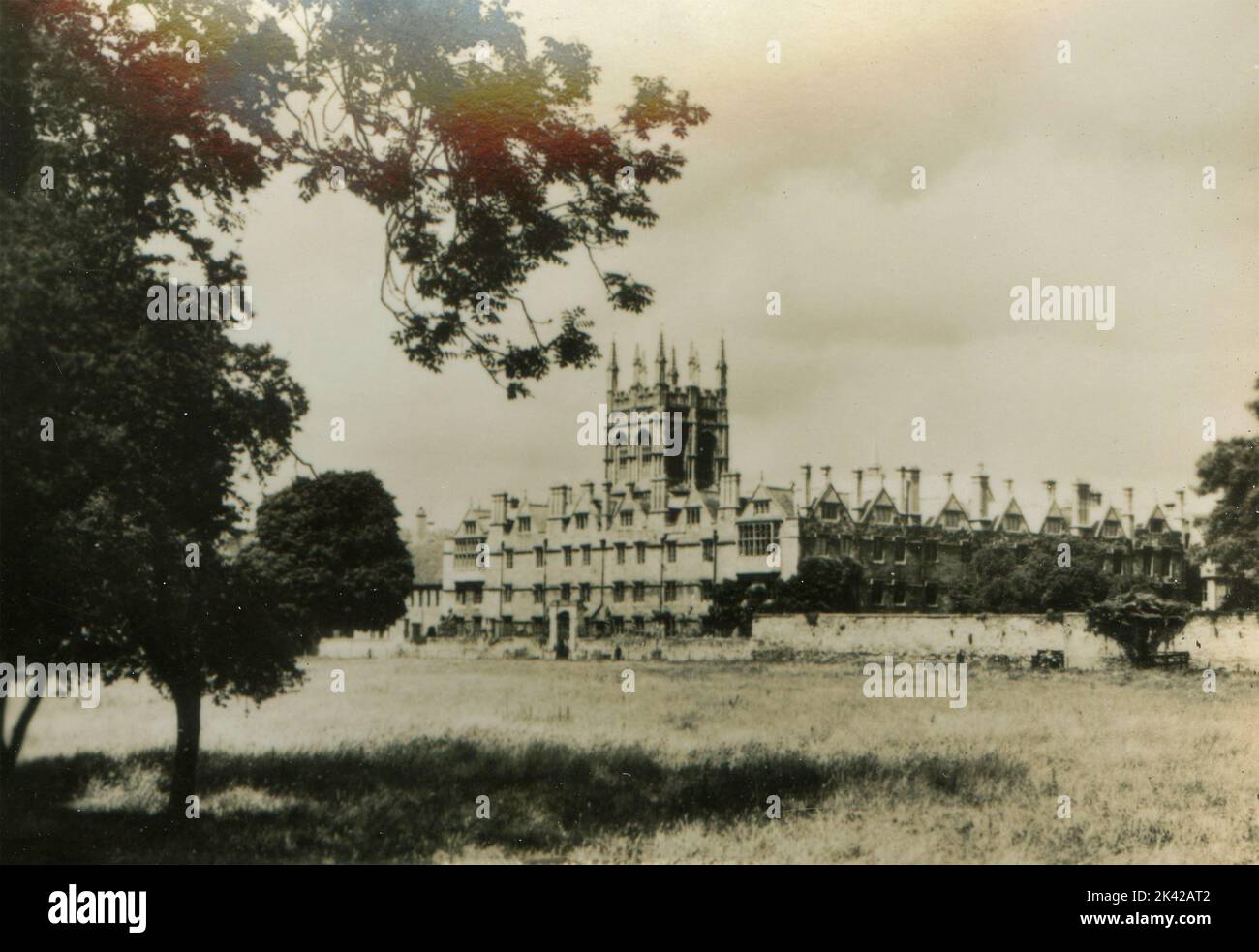 Ansicht des Merton College von der Wiese, Oxford, UK 1930s Stockfoto