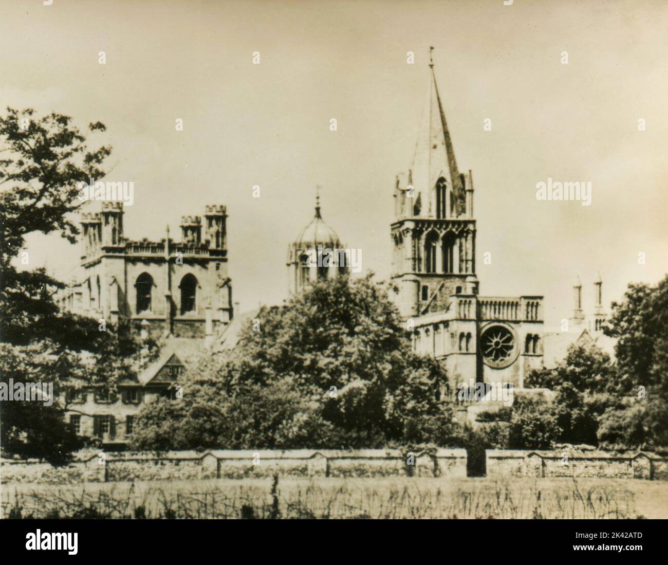 Ansicht der Christ Church Cathedral, Oxford, Großbritannien 1930s Stockfoto