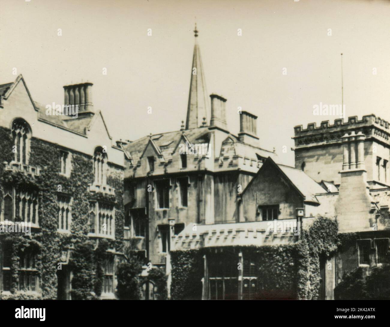 Ansicht des Pembroke College, New Quad, Oxford, Großbritannien 1930s Stockfoto