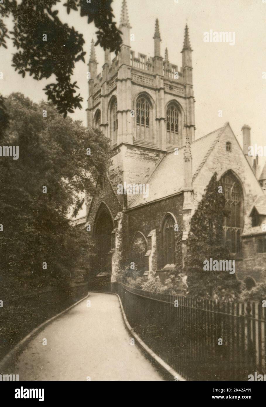 Ansicht der Merton College Chapel, Oxford, Großbritannien 1930s Stockfoto
