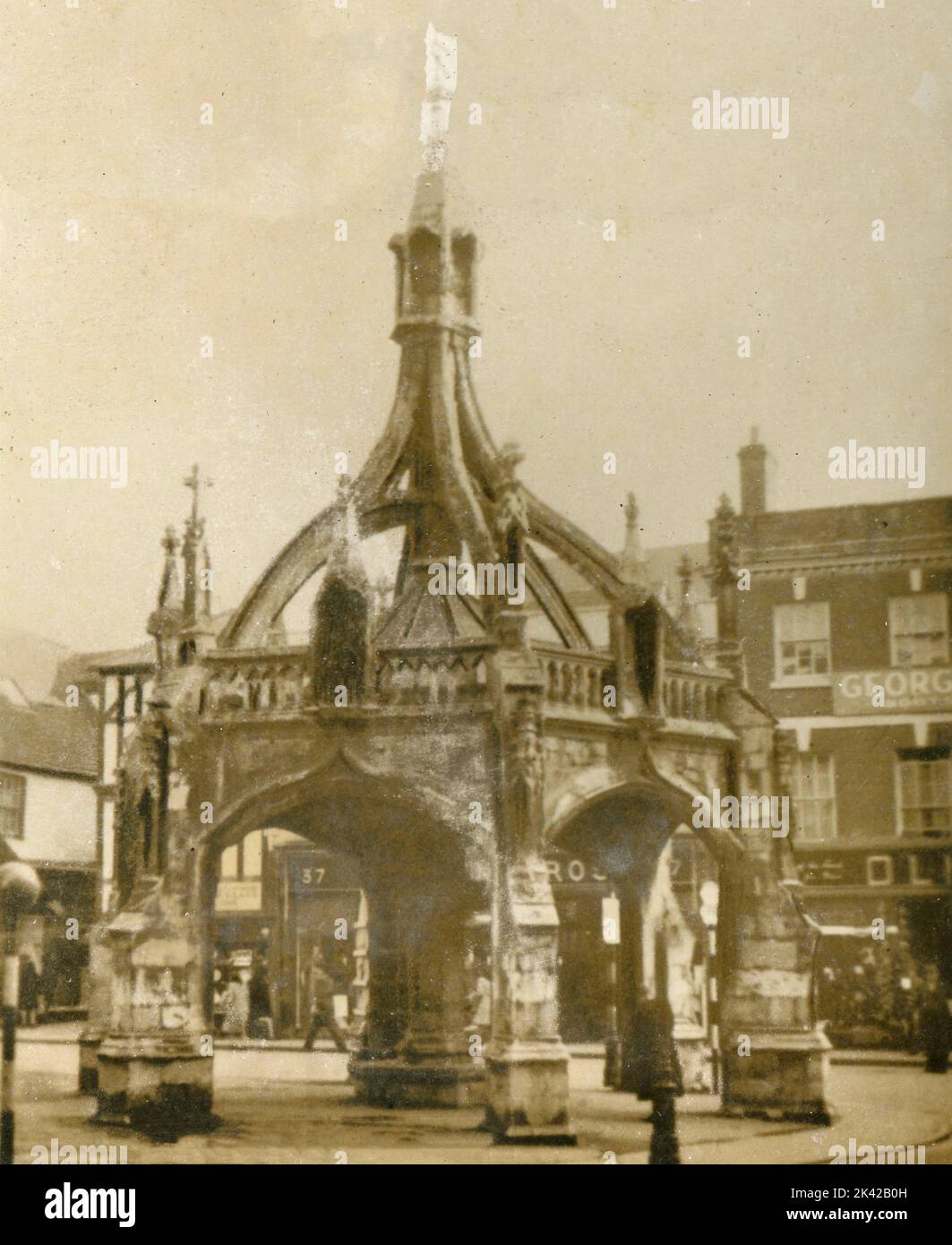 Ansicht von Poultry Cross, Salisbury, UK 1930s Stockfoto