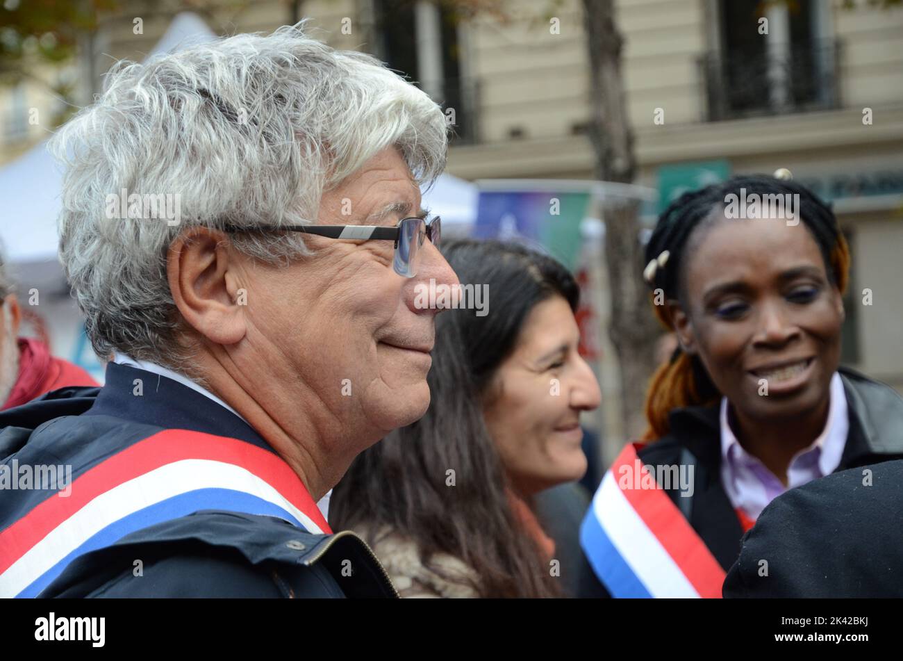 la Manifestation interprofessionnelle fait le plein à Paris, les augmentations salariales faisaient parts des principales revendications Stockfoto