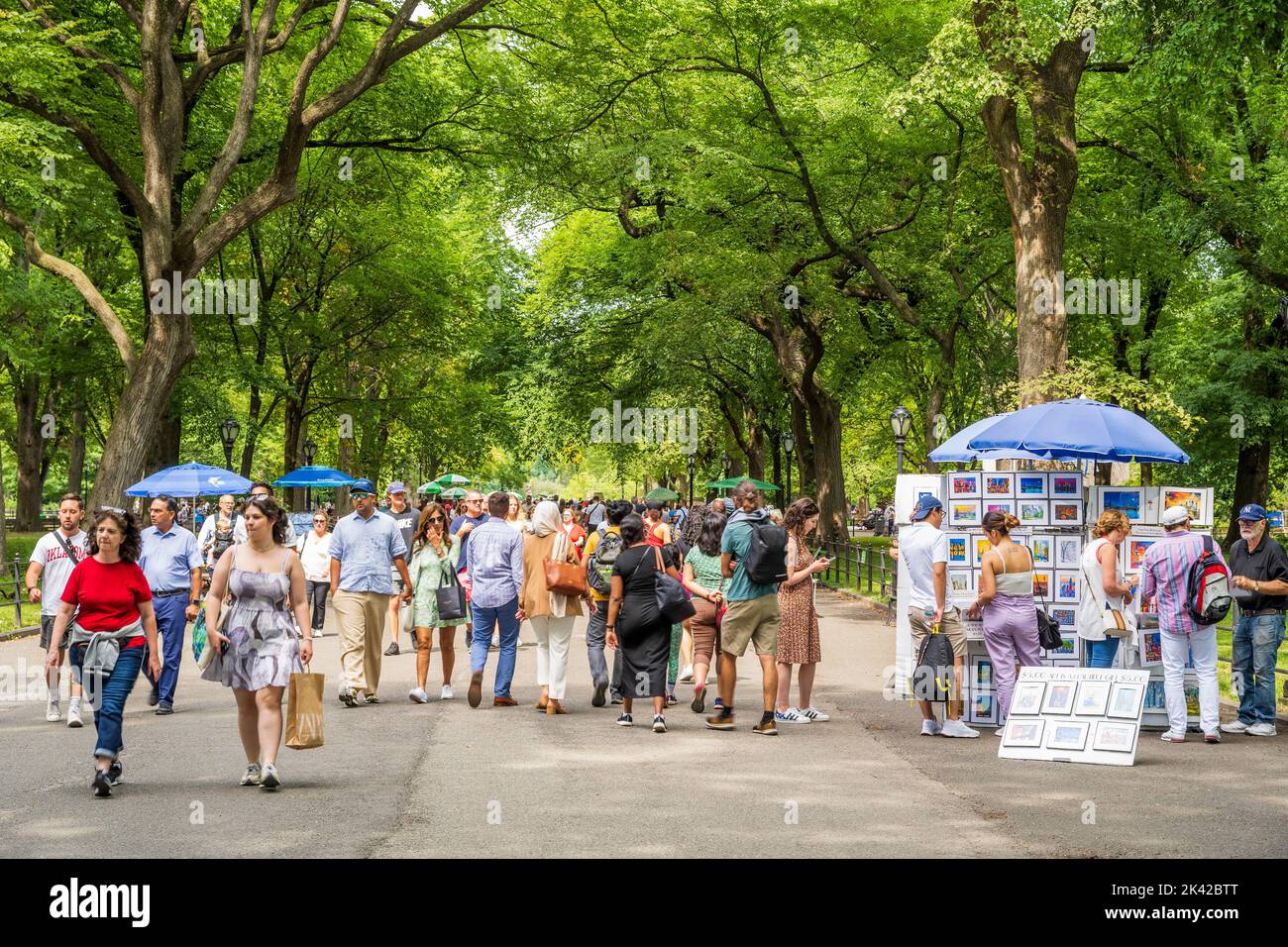 Mall and Literary Walk, Central Park, Manhattan, New York, USA Stockfoto