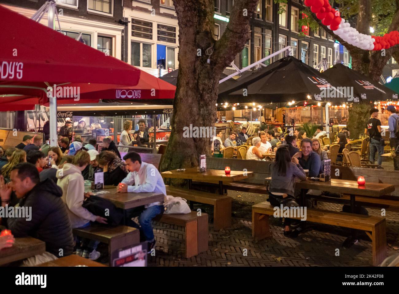 Thorbeckeplein, Amsterdam, bei Nacht - die Niederlande Stockfoto