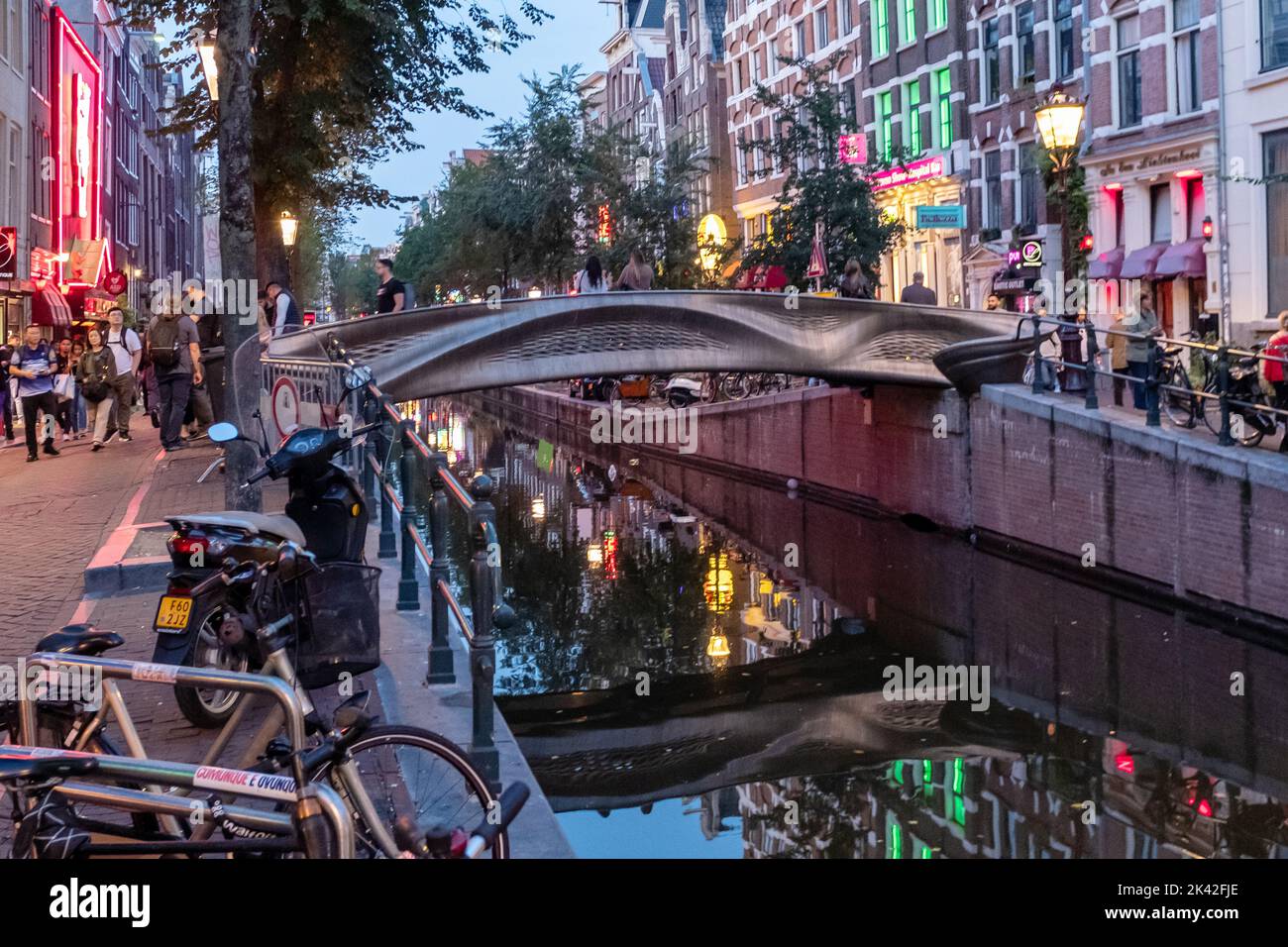 MX3D Bridge, De Wallen, Amsterdam, Niederlande Stockfoto