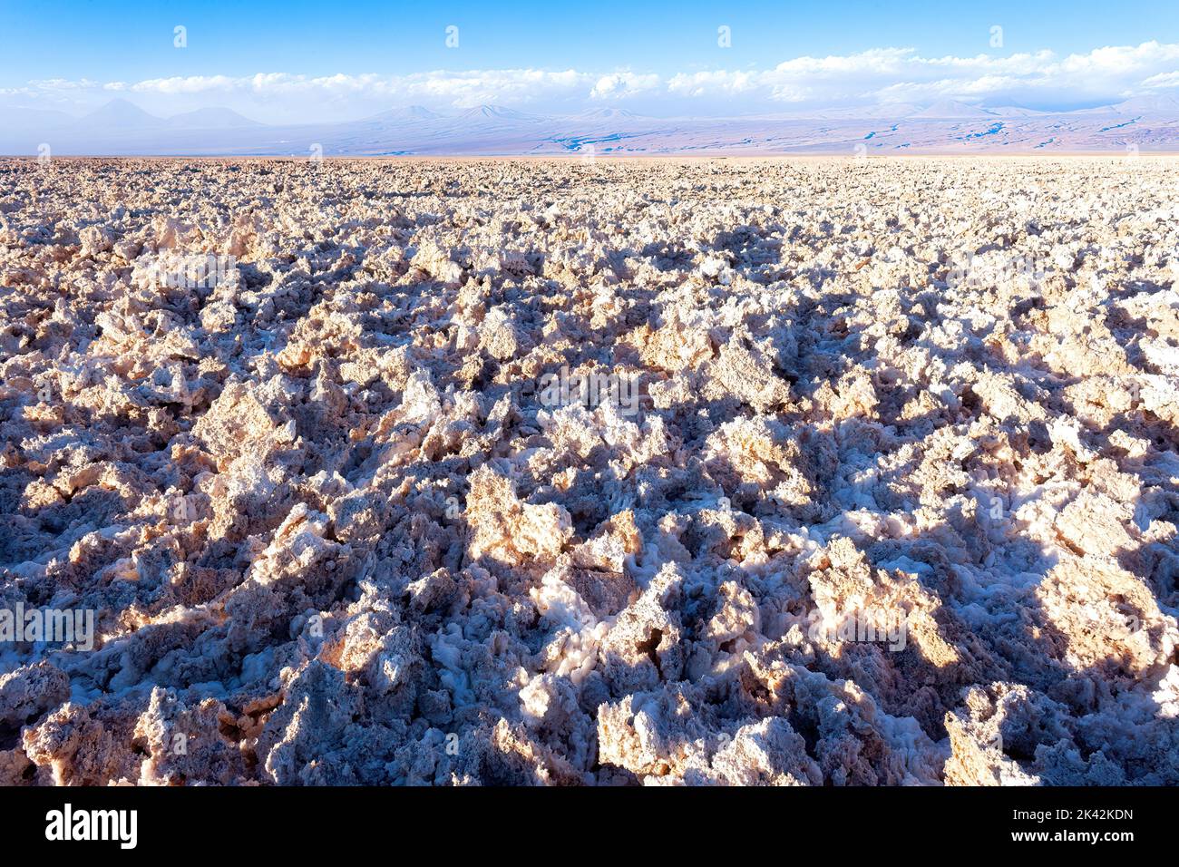Lithiumreserven im Salar de atacama in der Atacama-Wüste in Chile. Stockfoto