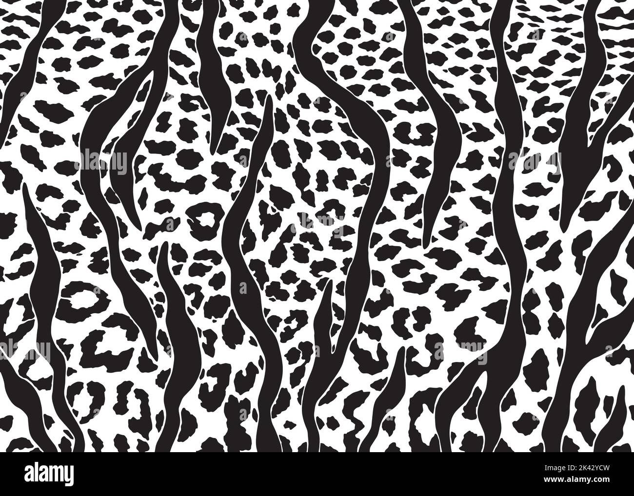 Leopardenmuster im Zebramuster. Hintergrund der Vektorgrafik. Stock Vektor