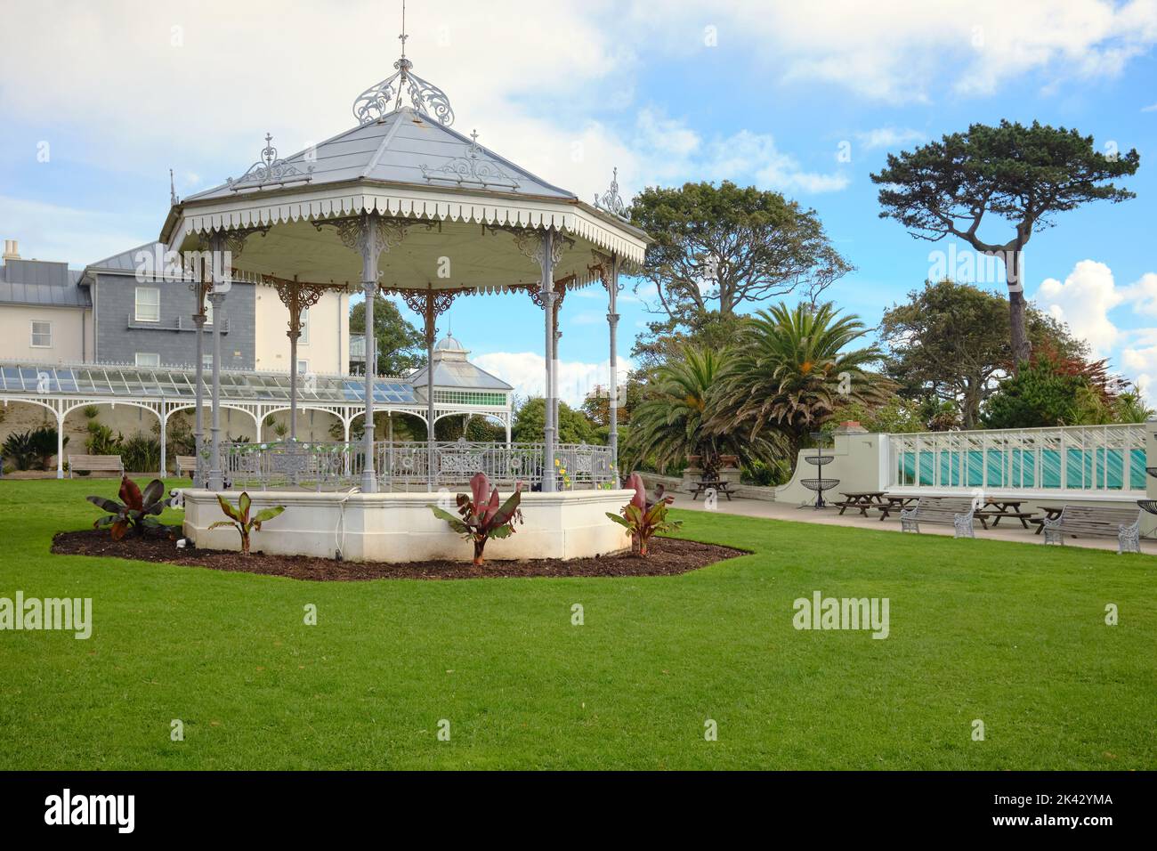 Bandstand und der Pavillon der Prinzessin, Falmouth, Cornwall Stockfoto