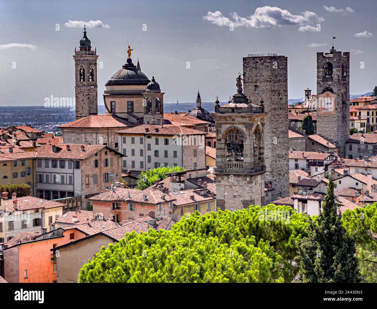 Citta Alta (Oberstadt) Bergamo, Italien Stockfoto