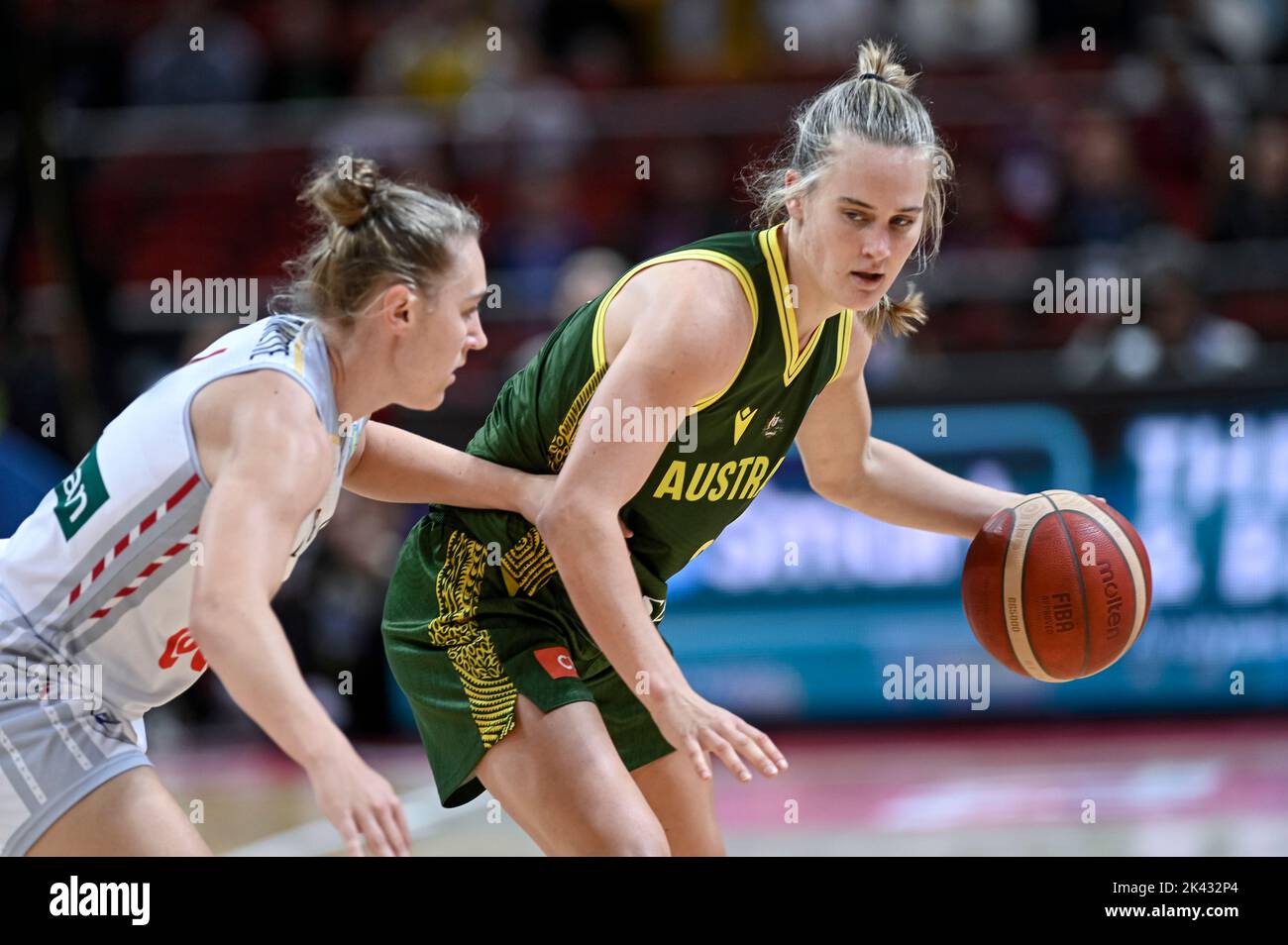 29.. September 2022; Sydney, Homebush, New South Wales, Australien, Frauen-WM-Basketball: Viertelfinale Belgien gegen Australien, Kristy Wallace aus Australien Stockfoto