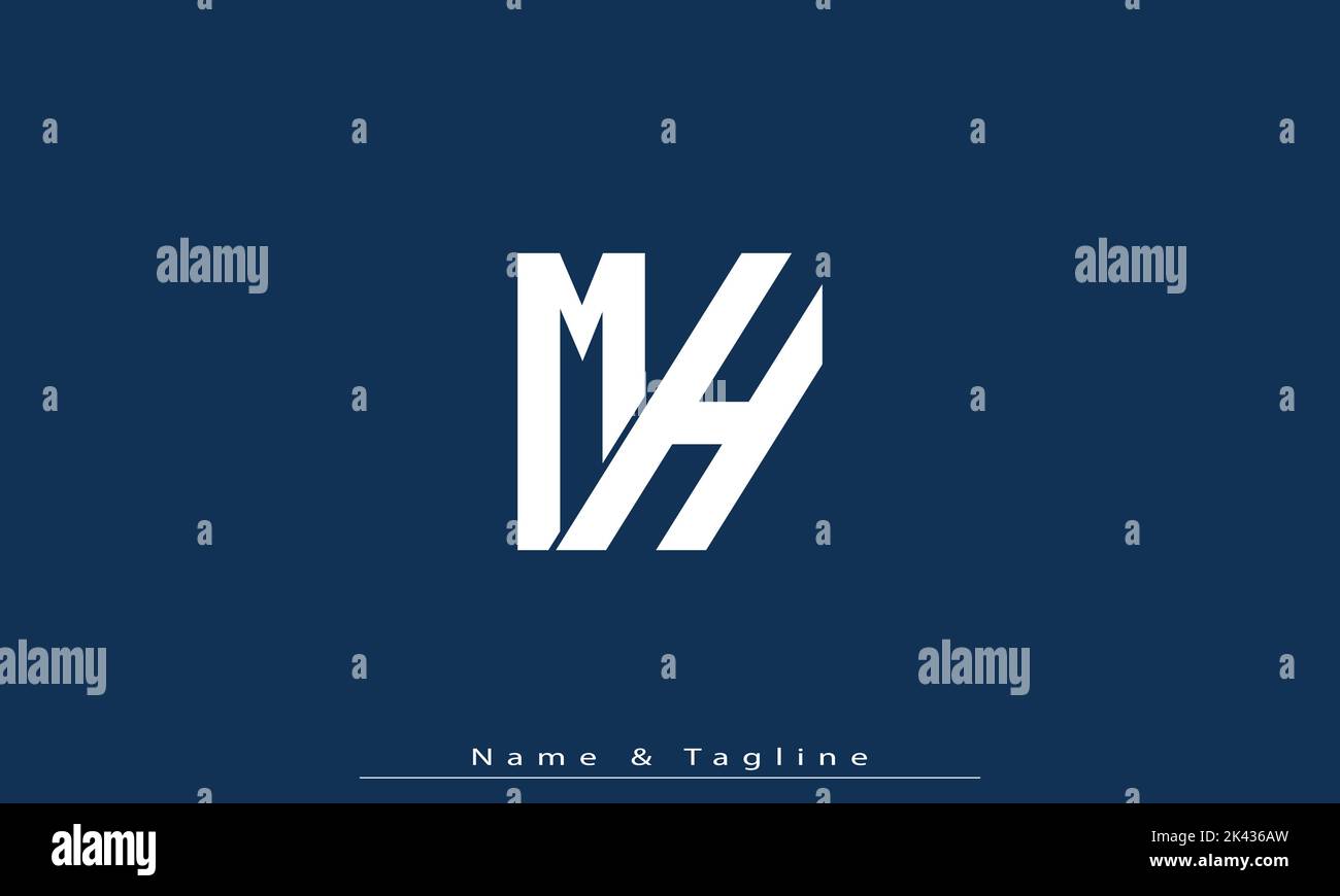 Alphabet Buchstaben Initialen Monogramm Logo MH , HM Stock Vektor
