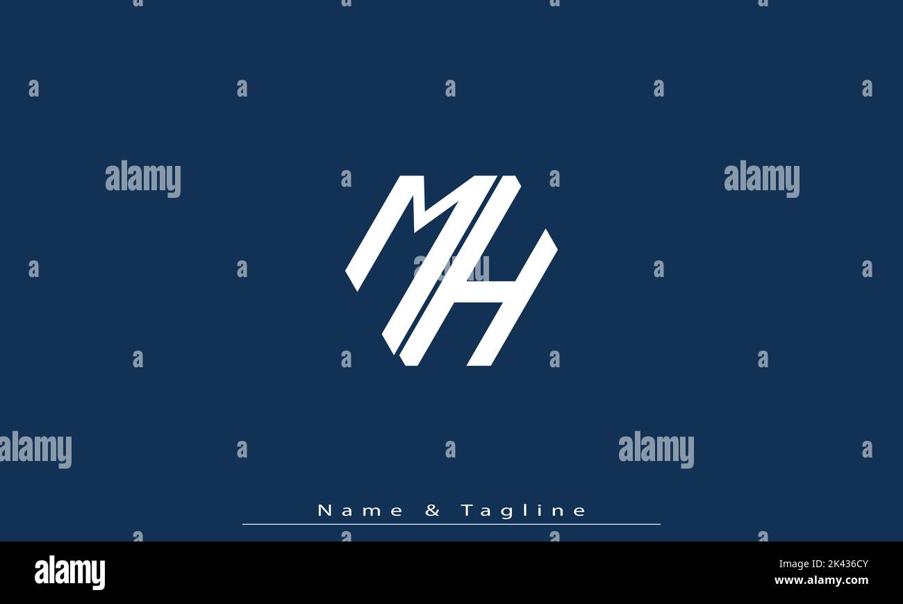Alphabet Buchstaben Initialen Monogramm Logo MH , HM Stock Vektor