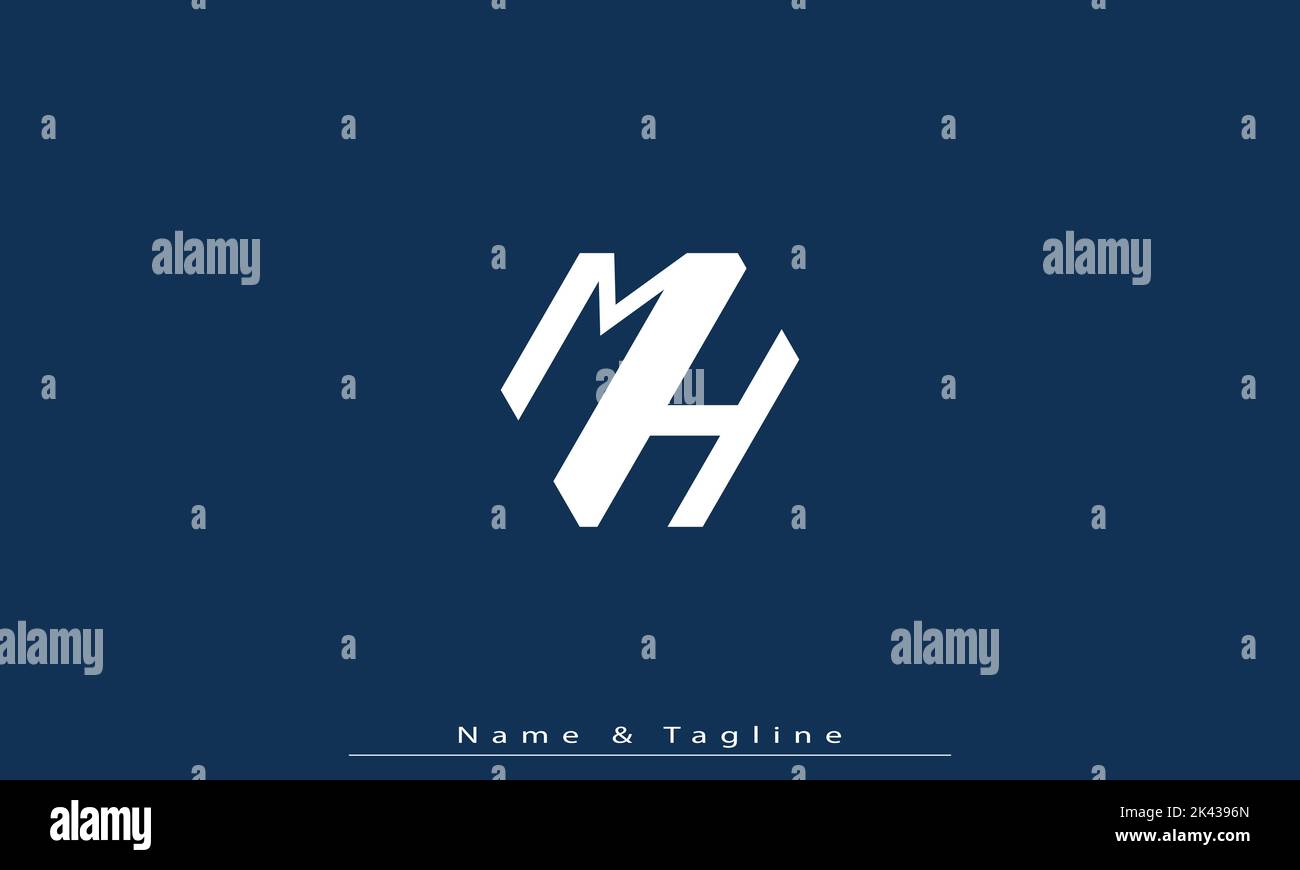 Alphabet Buchstaben Initialen Monogramm Logo MH , HM Stock Vektor