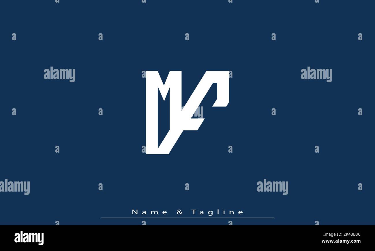 Alphabet Buchstaben Initialen Monogramm Logo MF , FM Stock Vektor