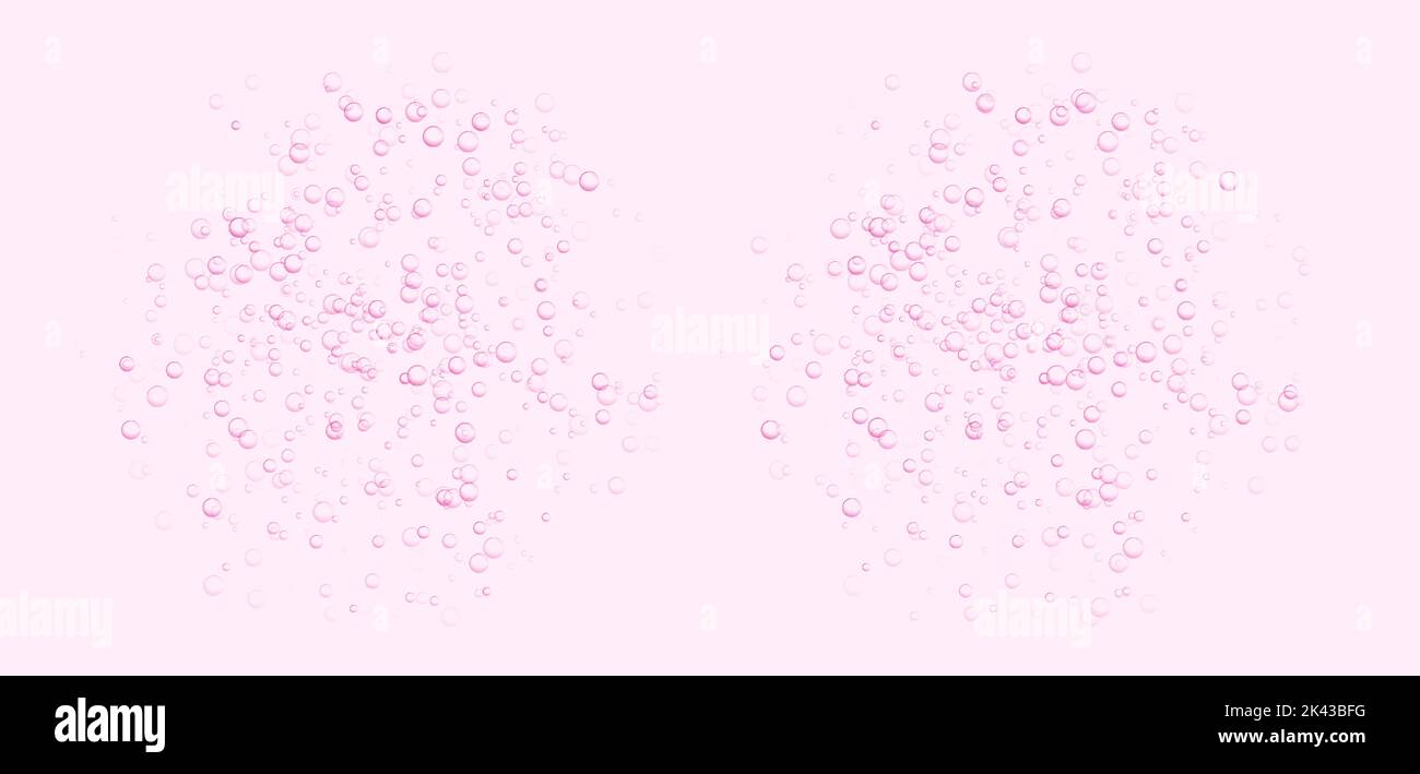 Unter Wasser fizzende Blasen, Soda oder Champagner kohlensäurehaltige Getränk, Mineralwasser. Stock Vektor