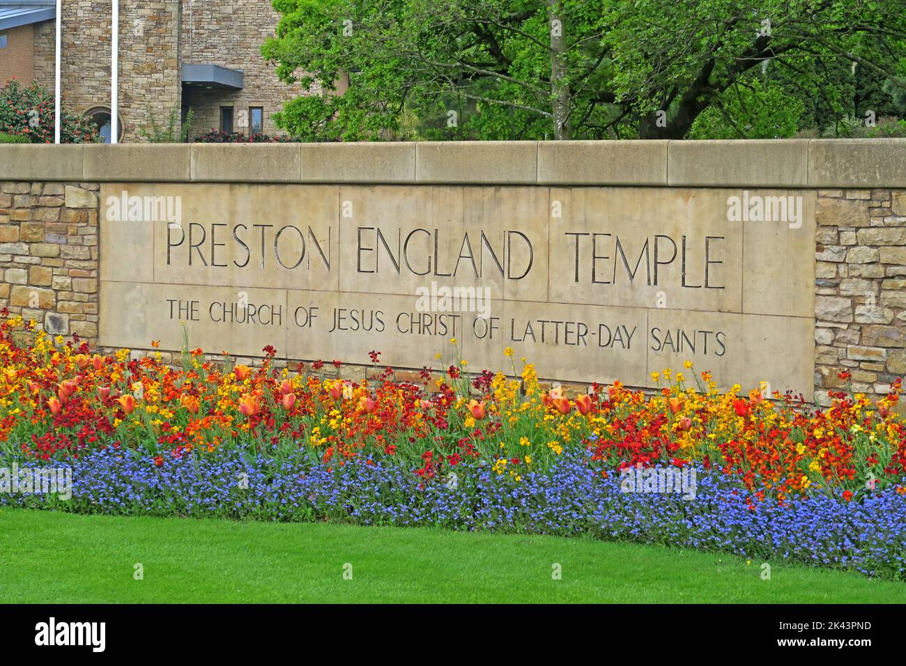 Preston England Tempel, die Kirche Jesu Christi der Heiligen der Letzten Tage, Mormonen in Nordwestengland, Großbritannien Stockfoto