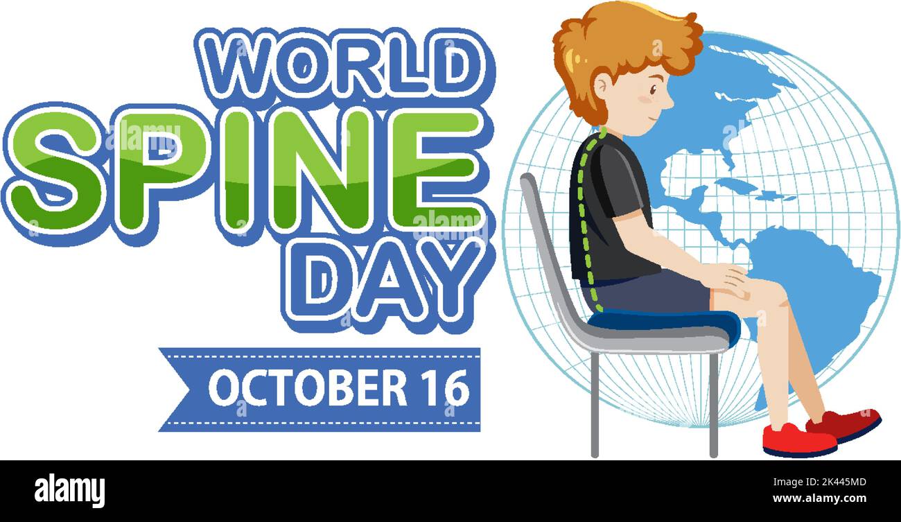 Illustration zum World Spine Day Banner Stock Vektor