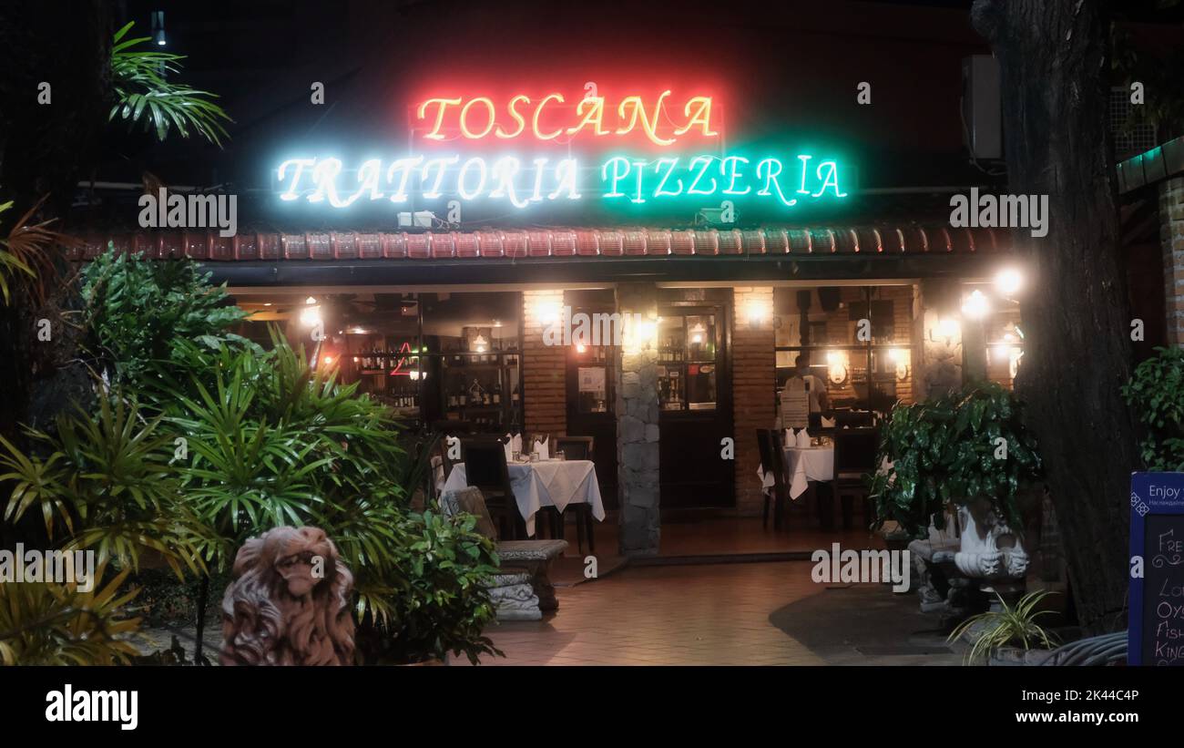 Toscana Trattoria Pizzeria Beach Road Pattaya Thailand Stockfoto