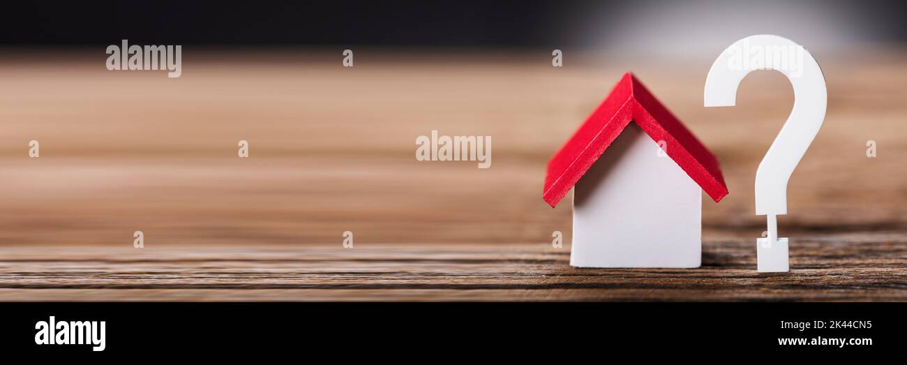 Haus Frage Mark Und Hypothek. Home Kaufen Verwirrung Stockfoto