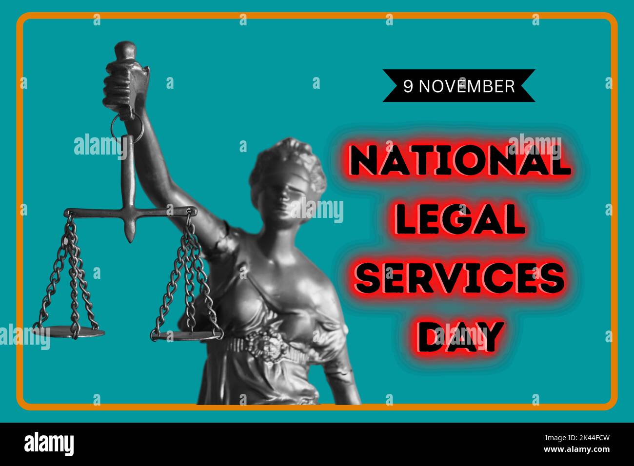 9. November Tag des nationalen Rechtsdienstes Stockfoto