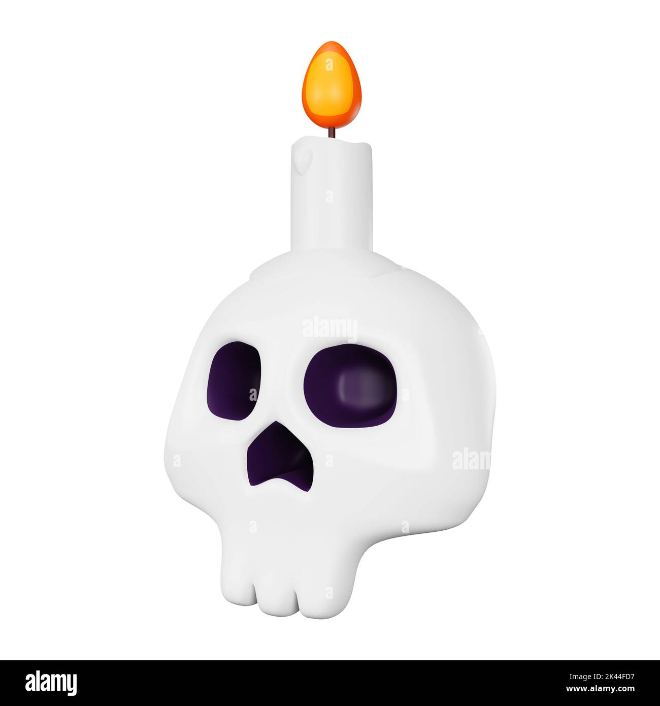3D Rendering von Totenkopf Kerze halloween-Symbol Stockfoto