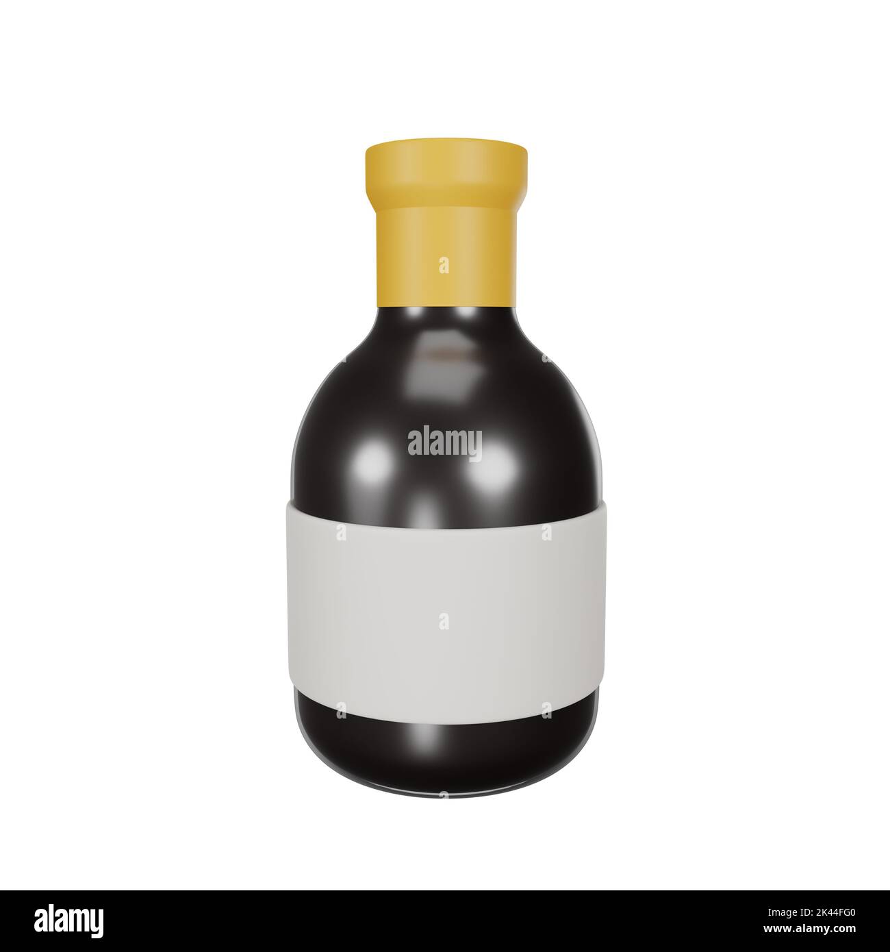 3D Rendering Weinflasche Dankesikone Stockfoto