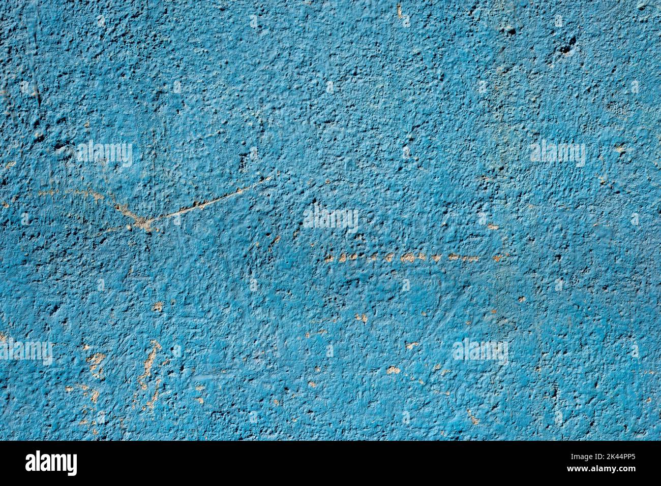 Detaillierte verwitterte blaue Farbe bemalten Stuckdecken Wand Hintergrund Stockfoto