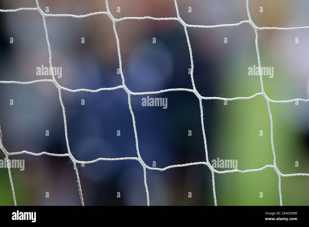 Nahaufnahme des Fußballtor-Netzes Stockfoto