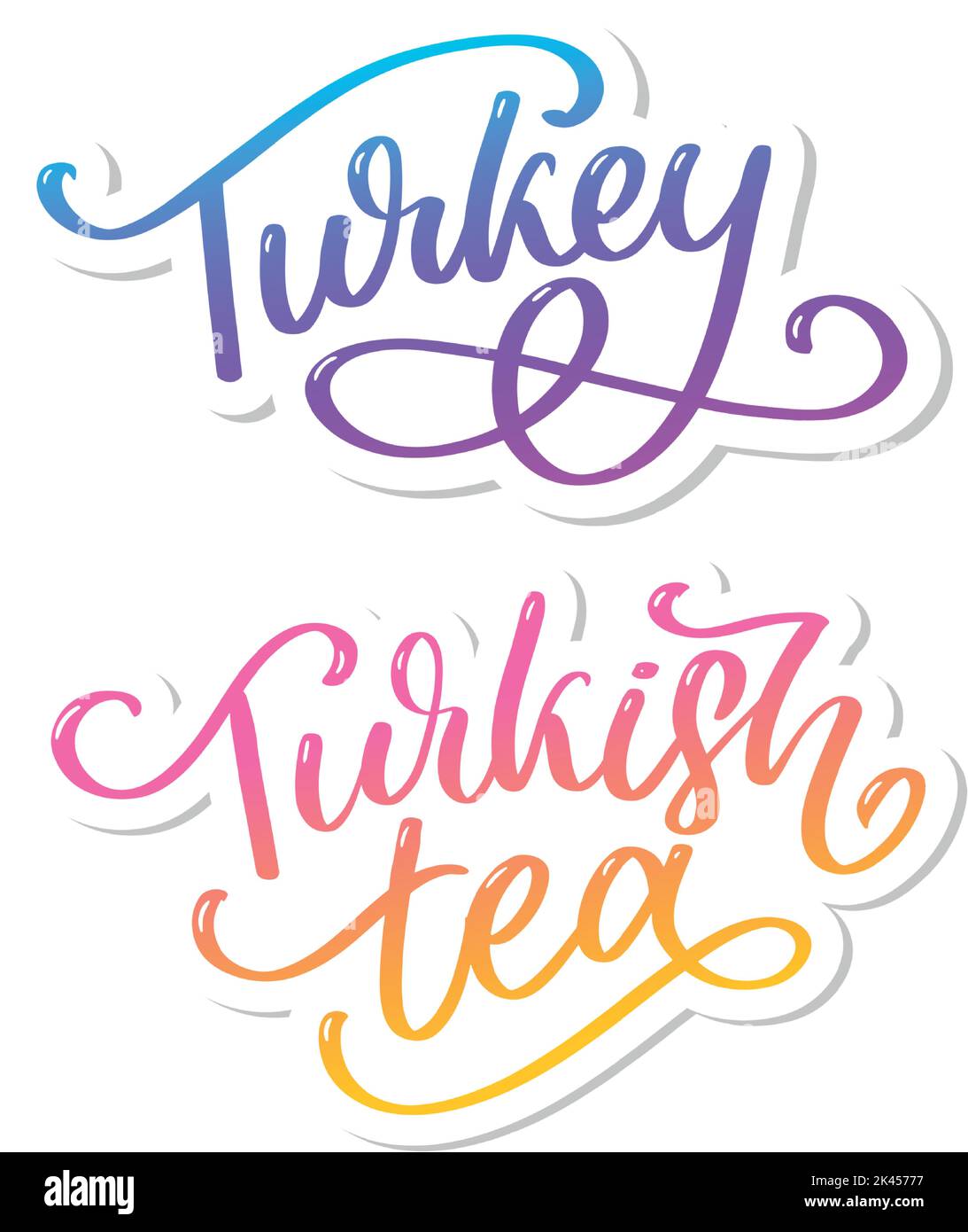 Türkische Traditionen der Teezeremonie. Teezeit. Dekorative Elemente für Ihr Design. Vektor-Illustration mit orientalischer Tasse auf weißem Hintergrund. Stock Vektor