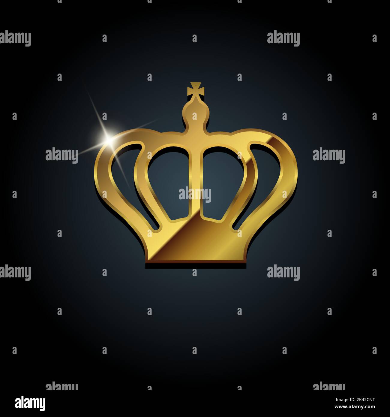 Goldene Metallic Krone Symbol Illustration Stock Vektor