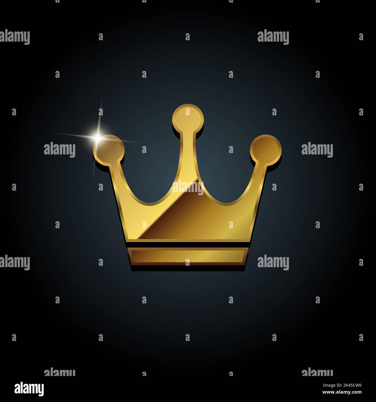Goldene Metallic Krone Symbol Illustration Stock Vektor
