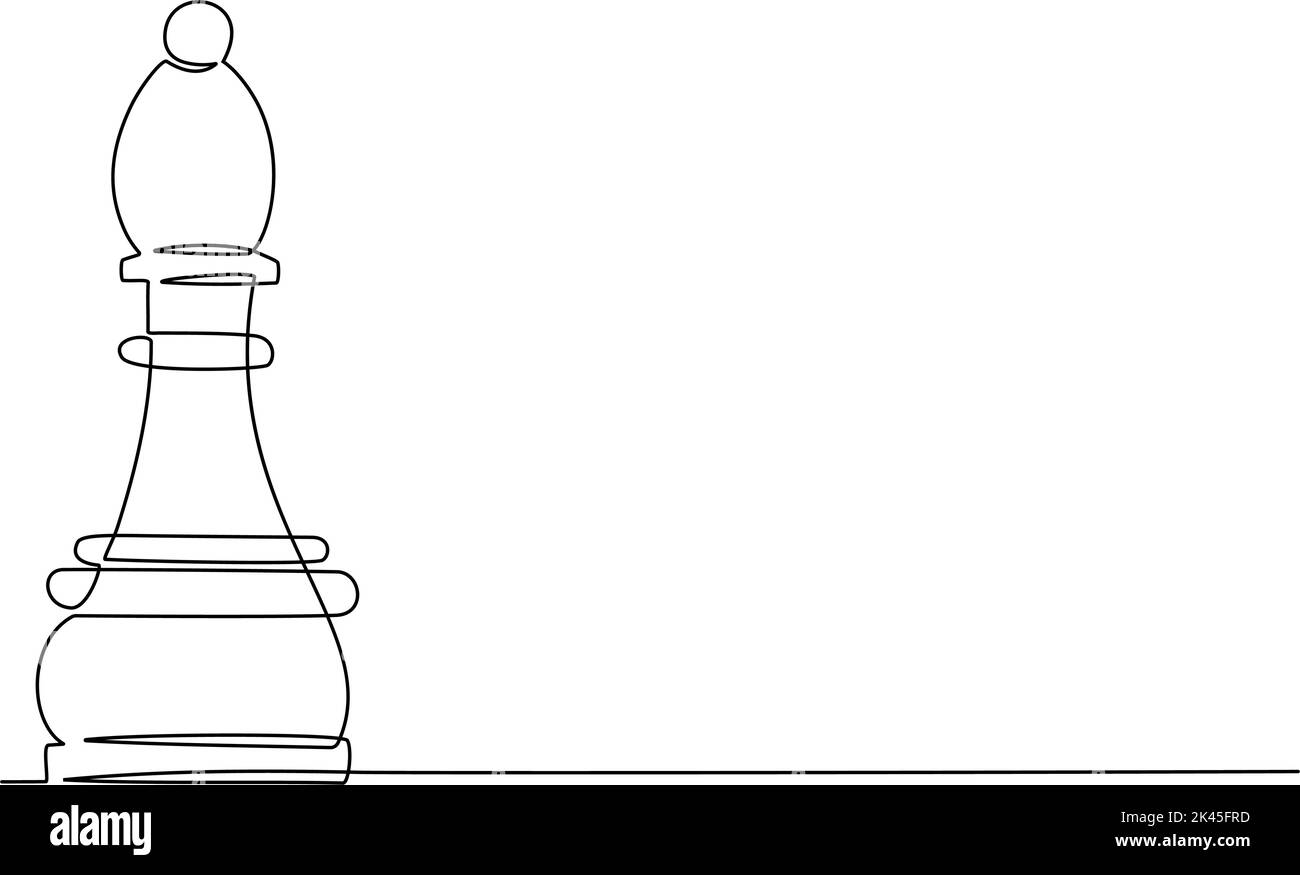 Fortlaufende einzeilige Zeichnung des Schachfiguren-Ritters. Vektorgrafik Stock Vektor