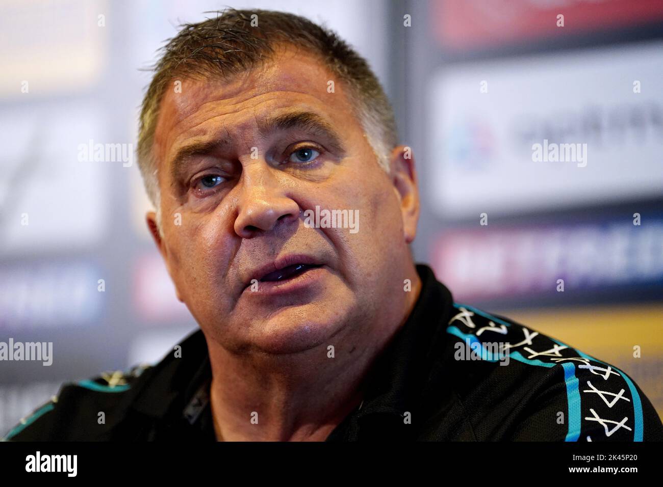 England-Cheftrainer Shaun schwelte während einer Pressekonferenz im Worsley Park Marriott Hotel and Country Club. Bilddatum: Freitag, 30. September 2022. Stockfoto