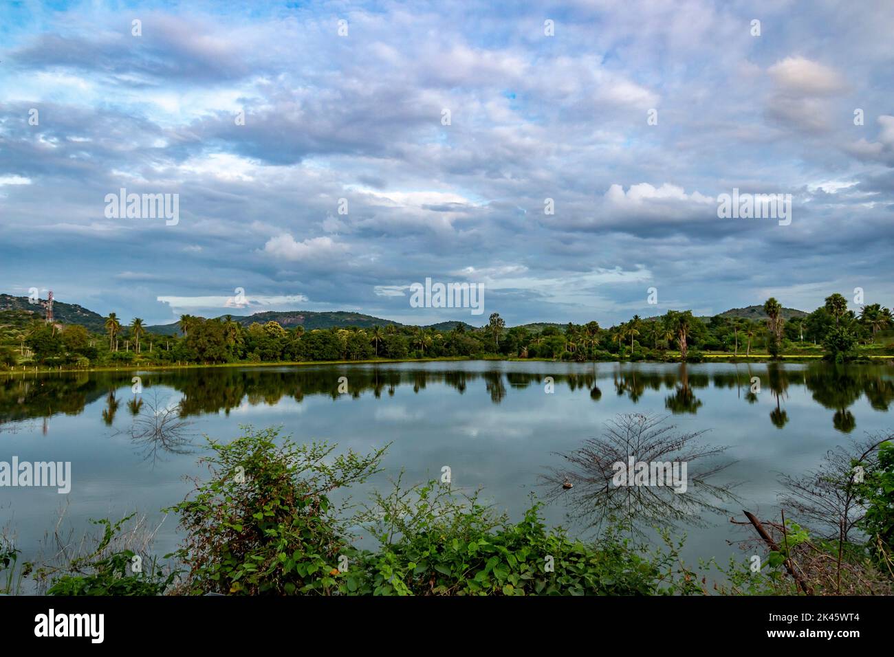 Schönes Rückwasser und Landschaft von Kerala Stockfoto