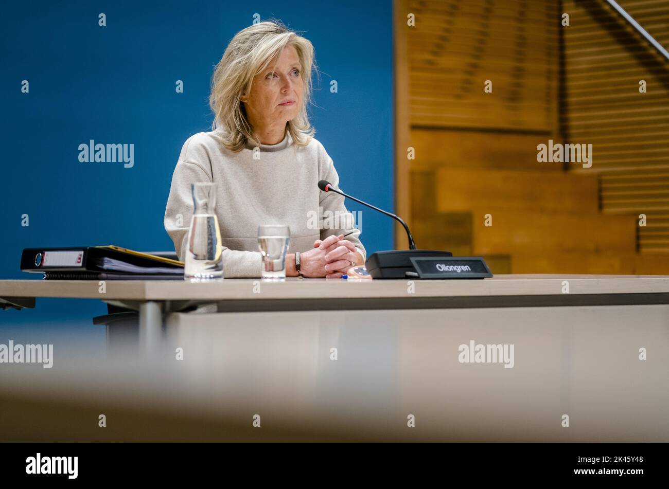 2022-09-30 14:05:03 DEN HAAG - Kajsa Ollongren, Generalsekretär, Ministerium für Allgemeine Angelegenheiten (2011-2014), Minister für Innere und Königliche Beziehungen (2017-2022) in der Untersuchungshalle des Repräsentantenhauses während einer öffentlichen Befragung des parlamentarischen Untersuchungsausschusses für die Erdgasförderung in Groningen. ANP BART MAAT niederlande Out - belgien Out Stockfoto