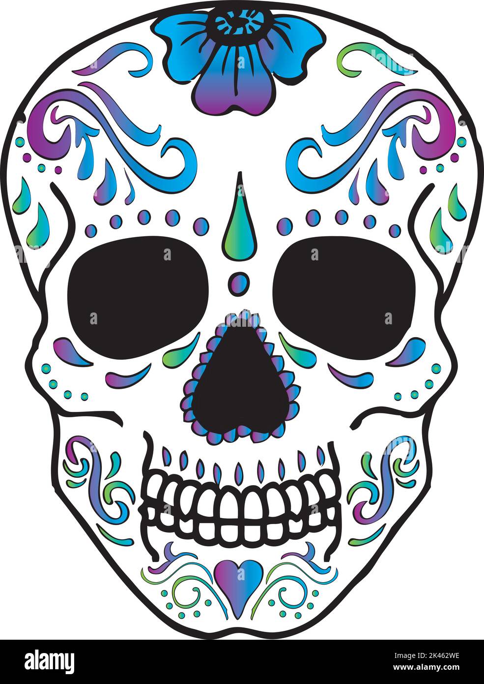 Sugar Skull Day of the Dead Dia de los muertos Stock Vektor