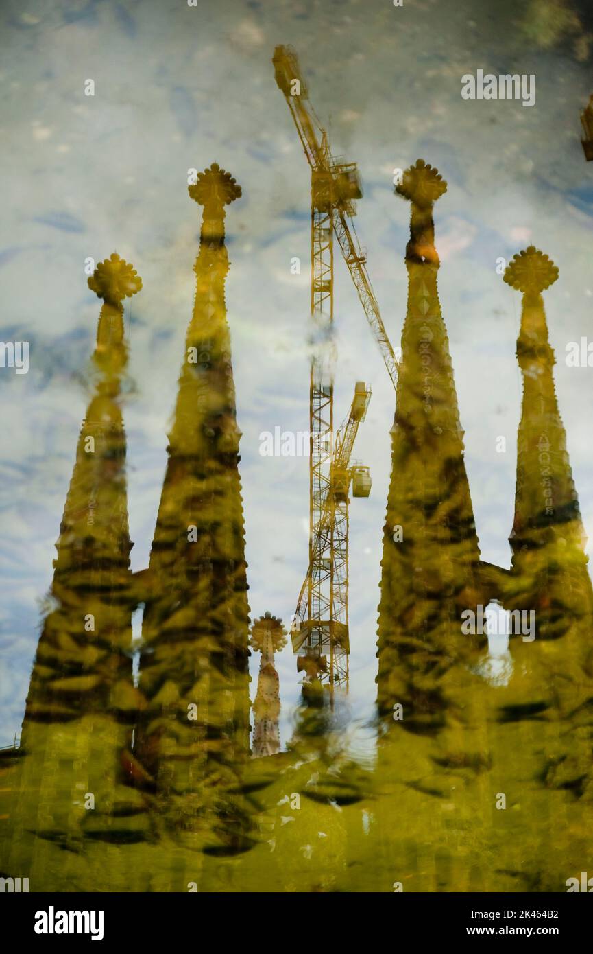 Antoni Gaudi/Sagrada familia, Fachada del Nacimiento. Modernismus. Barcelona. Stockfoto