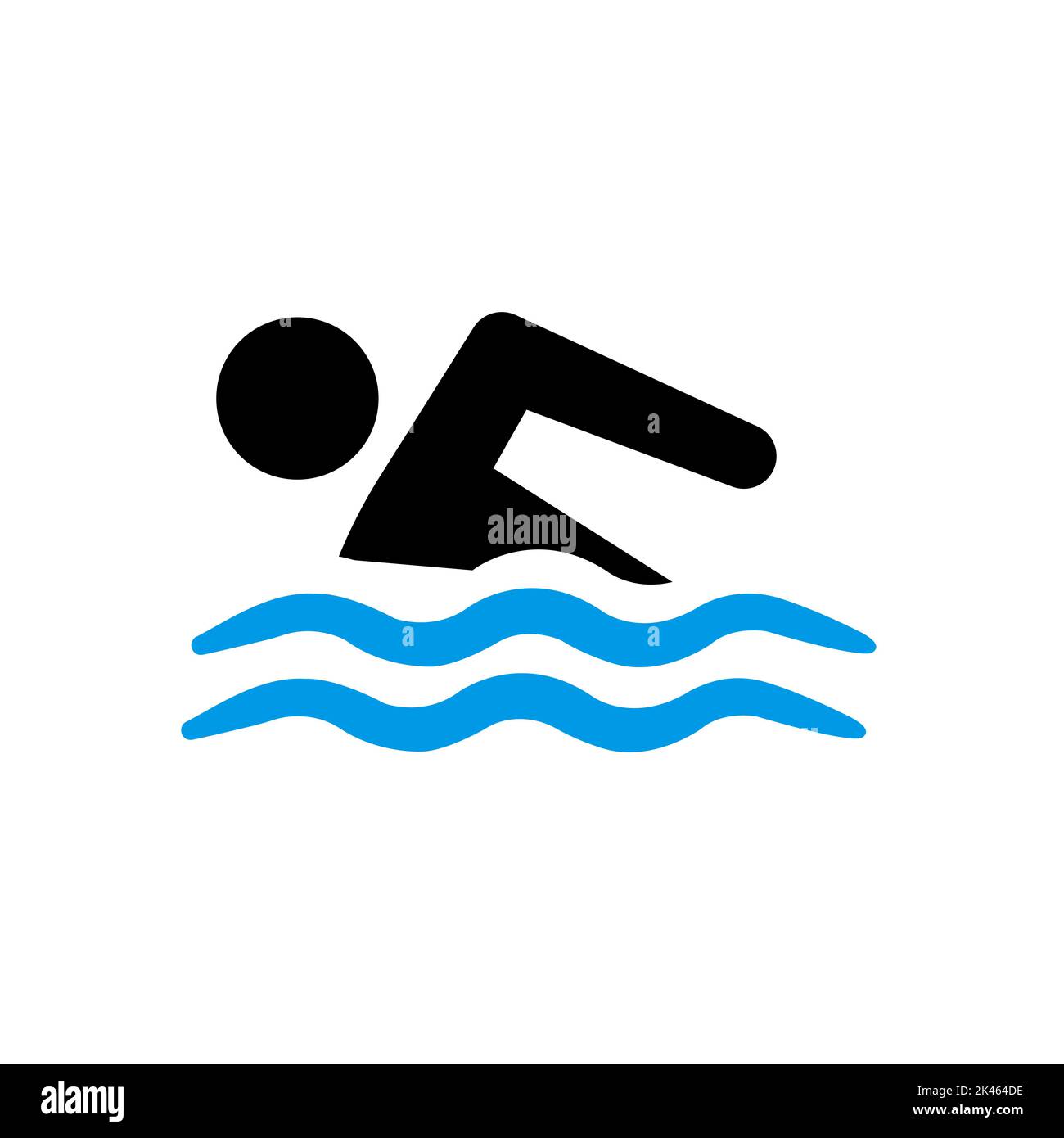 Symbol für Schwimmer, Vektorgrafik. Person Schwimmen Freestyle Vektor-Symbol Stock Vektor