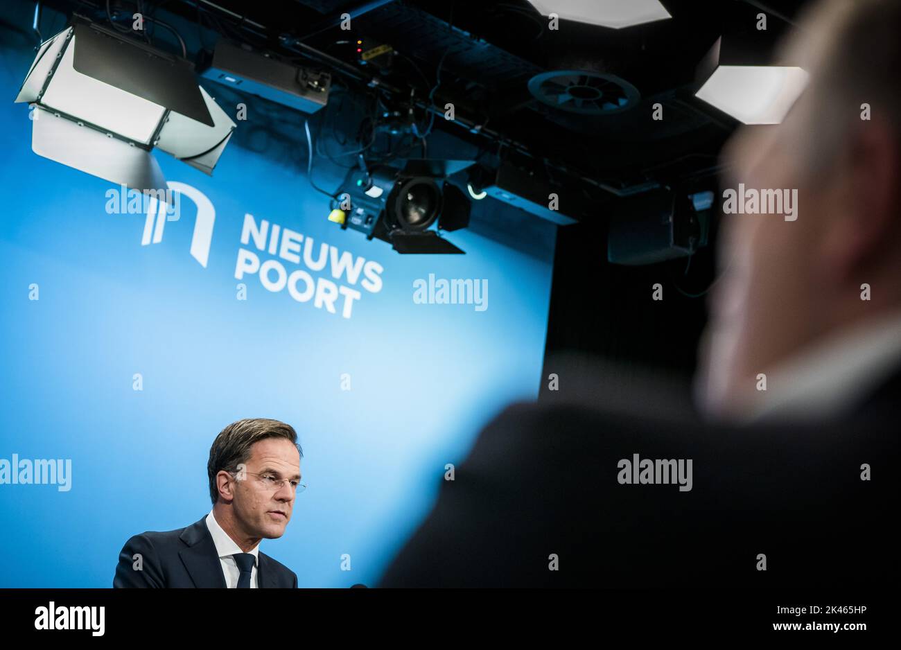 2022-09-30 15:55:49 DEN HAAG - Premierminister Mark Rutte (VVD) spricht nach dem Ministerrat an die Presse. ANP BART MAAT niederlande Out - belgien Out Stockfoto