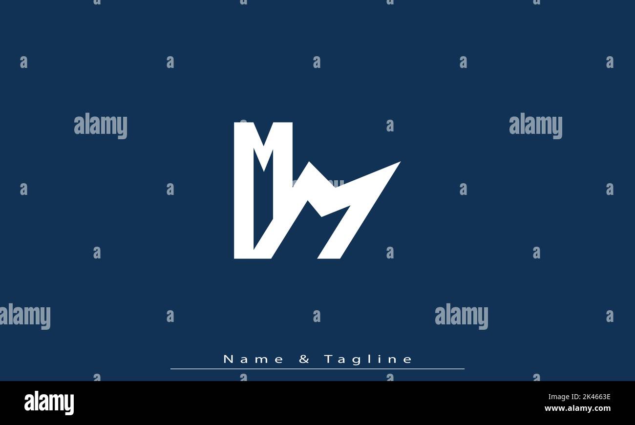 Alphabet Buchstaben Initialen Monogramm Logo MM Stock Vektor