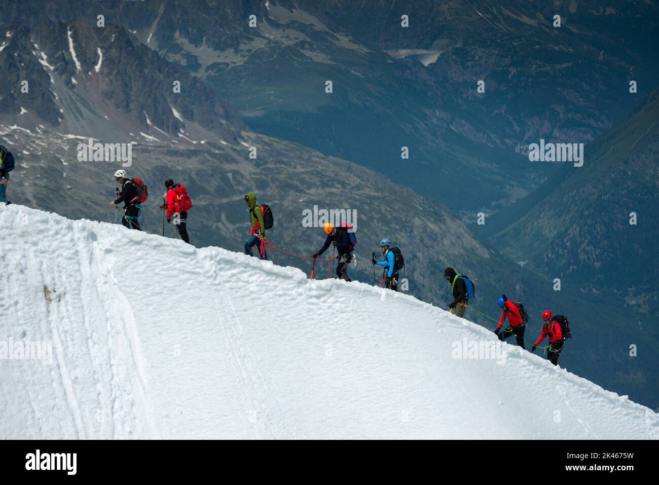 Bergsteiger in der Aiguille du Midi, Mont Blanc Frankreich Stockfoto