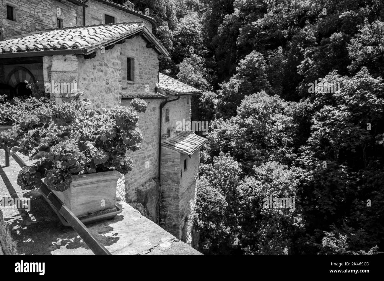 Assisi. Eremitage der Gefängnisse auf dem Berg Subasio Stockfoto