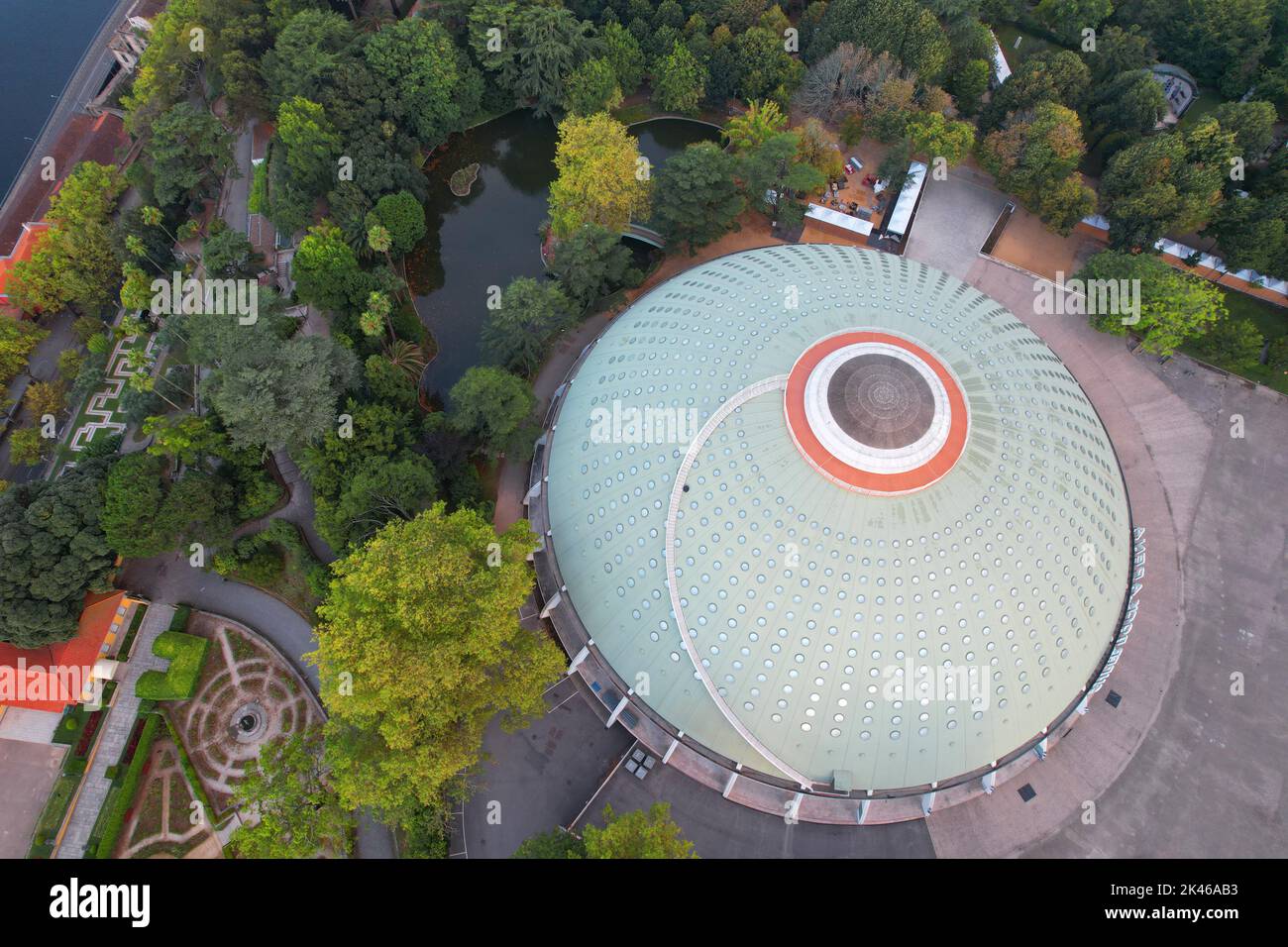 Der Crystal Palace in Porto Stadt. Draufsicht Stockfoto