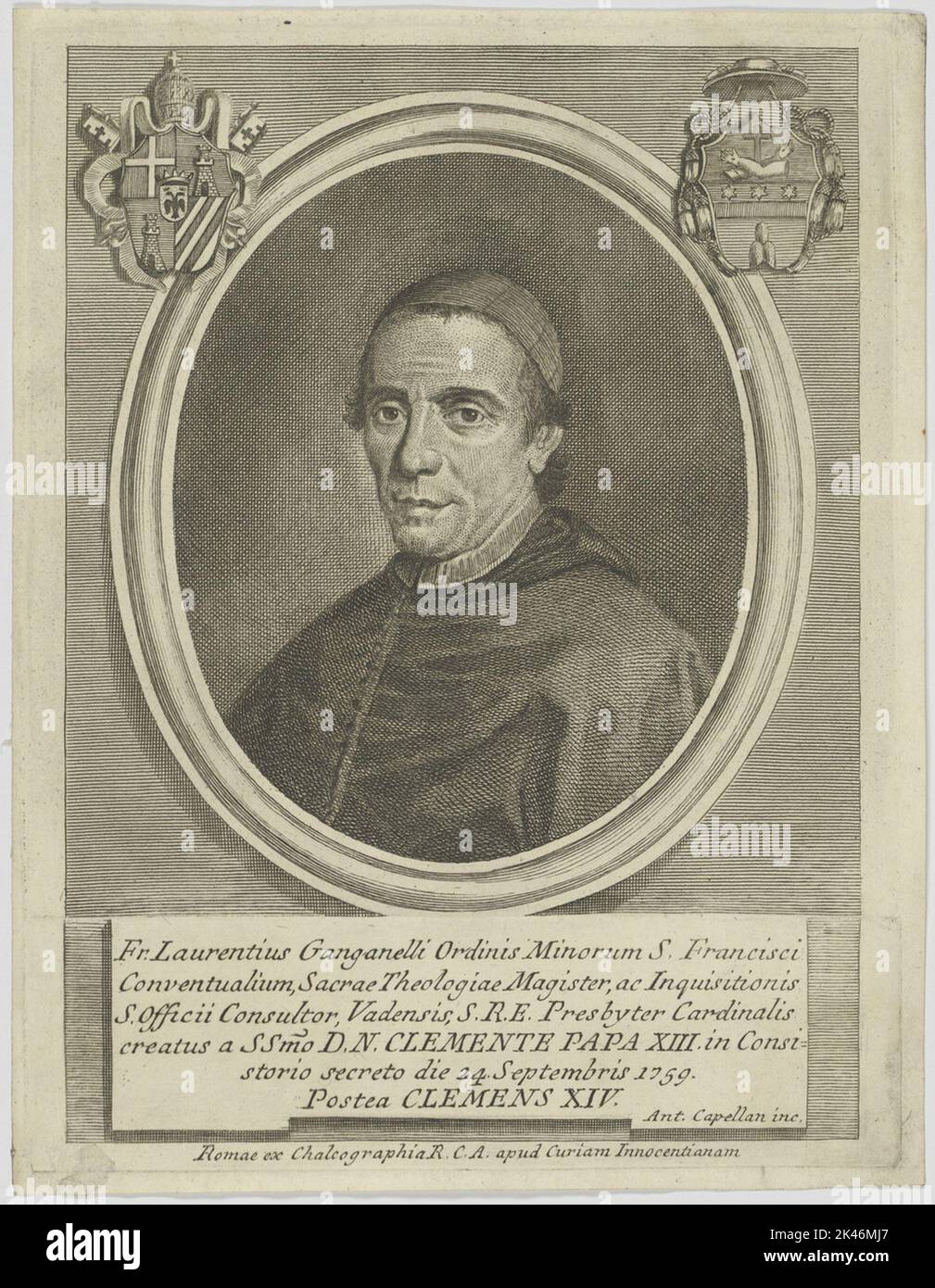 Porträt von Clemens XIV. Stockfoto