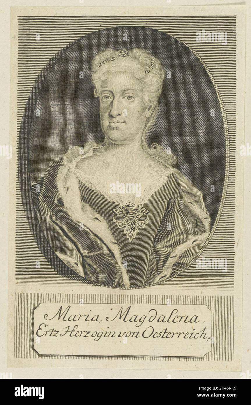 Porträt von Maria Magdalena Ertz Herzogin von Österreich Stockfoto