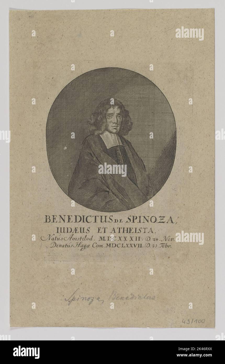 Bildnis des Benedict de Spinoza Stockfoto