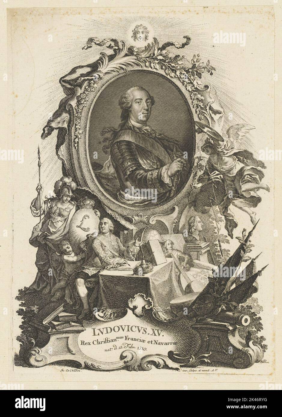 Bildnis des lvdovicvs 15. König von Frankreich und Navarra Stockfoto