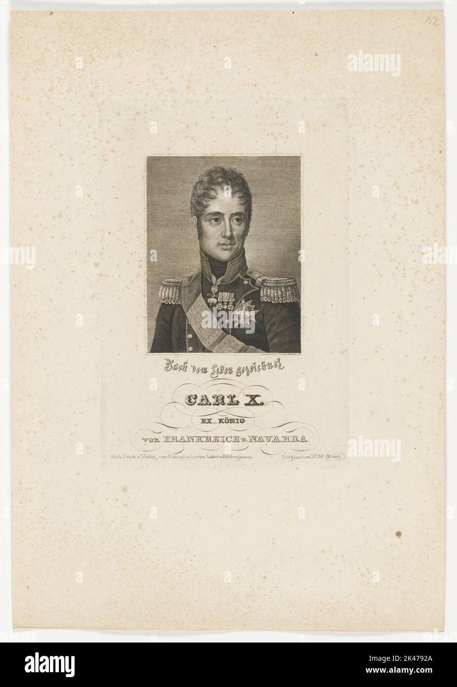 Porträt des Carl X. Ex könig aus Frankreich und Navarra Stockfoto